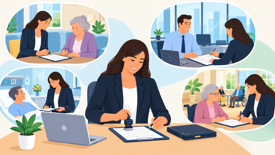 Mobile Notary Services at Home, Work, Hospitals & Care